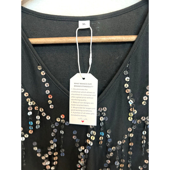 Made with Love Sheer Sequins Formal Maxi Dress Size XL Wedding Mother Bride NWT - Picture 11 of 16